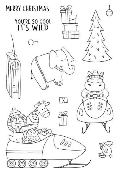 Janes Doodles " Wild Winter" Clear Stamp - Stempelset