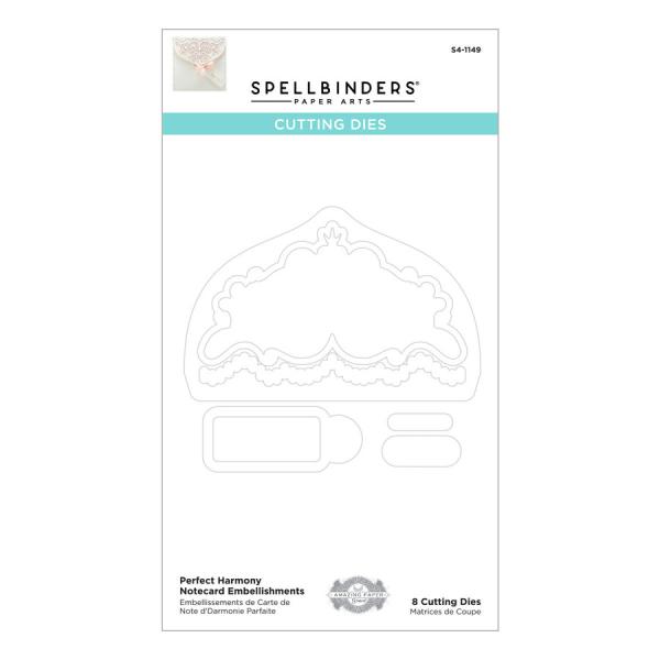 Spellbinders Die "Perfect Harmony Notecard Embellishments Etched" Stanzschablone