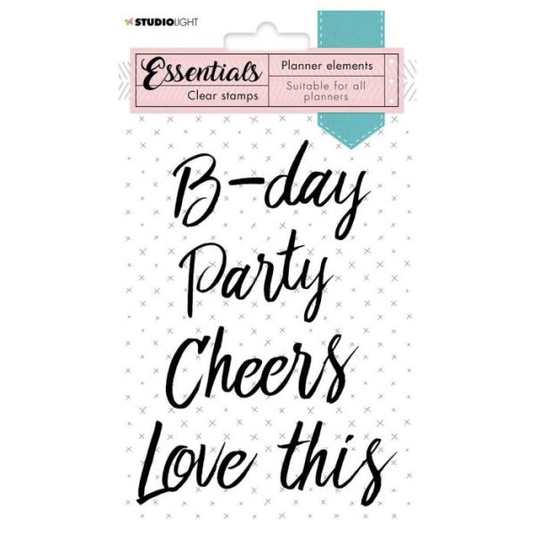 Studio Light - Clear Stamp Essentials silikonstempel planner Text party Nr.08