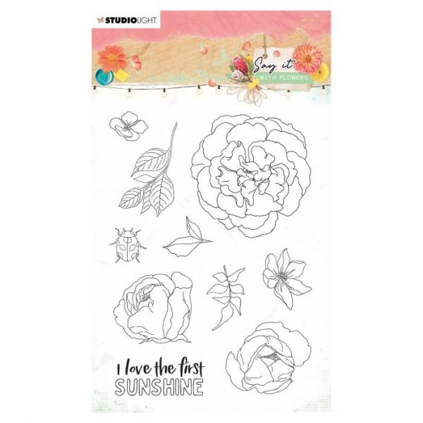 Studio Light - Clear Stamp Silikonstempel Say it with flowers nr.527