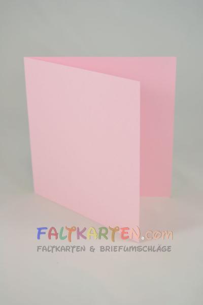 Doppelkarte - Faltkarte 15x15cm, 240g/m² in babypink