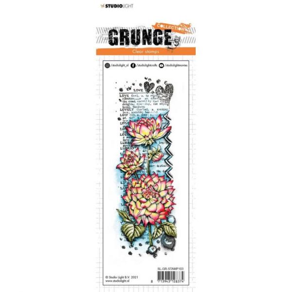 Studio Light - Clear Stamp Grunge clear stamp Dahlia flower love nr.103