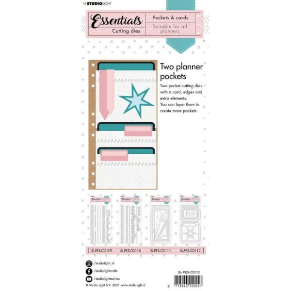 Studio Light Die Cut - Stanze - Planner essentials cutting die Pocket and label star nr.112