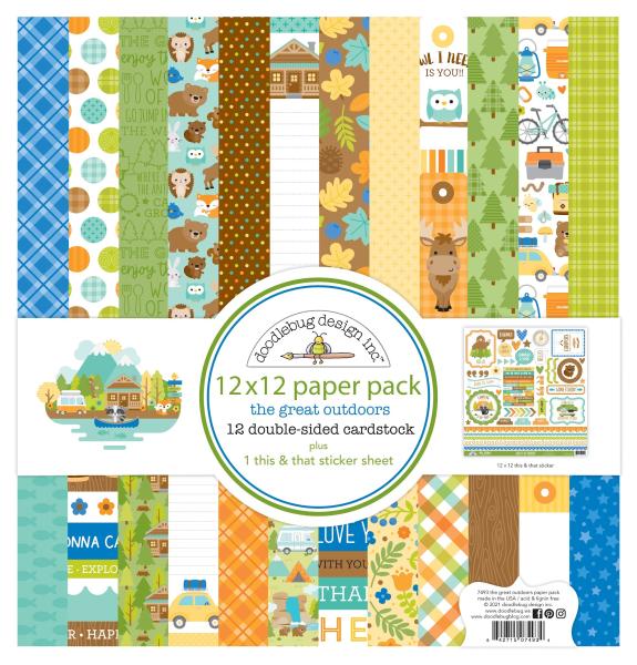 Doodlebug Design "Great Outdoors " 12" Paper Pack  - Designpapier 