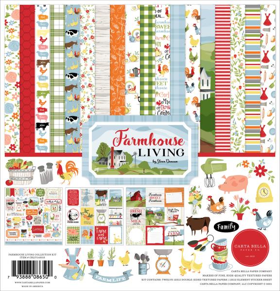 Carta Bella "Farmhouse Living" 12x12" Collection Kit