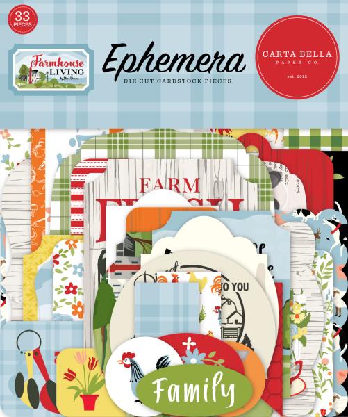 Carta Bella "Farmhouse Living" Ephemera - Stanzteile