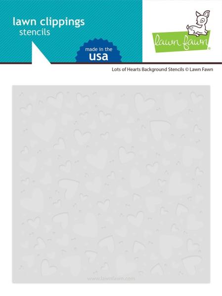 Lawn Fawn Stencil - Schablone - "Lots of Hearts Background Stencils (2pcs)"