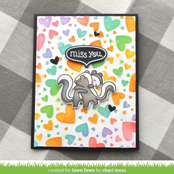 Lawn Fawn Stencil - Schablone - "Lots of Hearts Background Stencils (2pcs)"