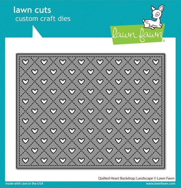 Lawn Fawn Craft Dies - Quilted Heart Backdrop: Landscape