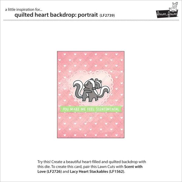 Lawn Fawn Craft Dies - Quilted Heart Backdrop: Portrait