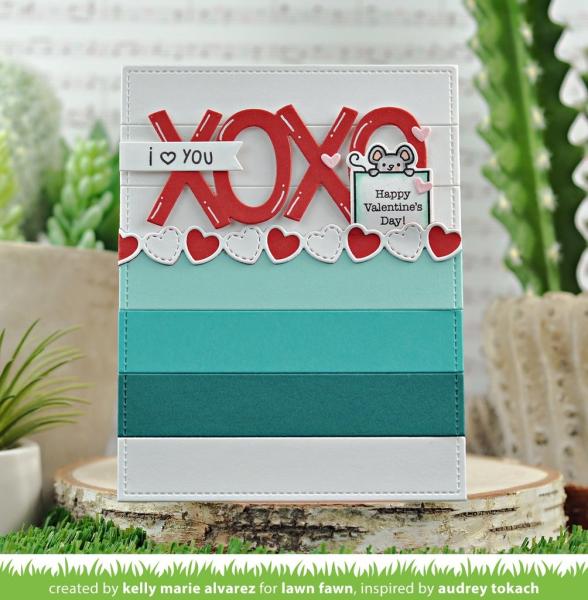 Lawn Fawn Craft Dies - Valentine Hearts Border