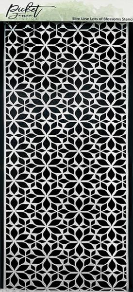 Picket Fence Studios Slim Line Lots of Blossoms  Stencil - Schablone