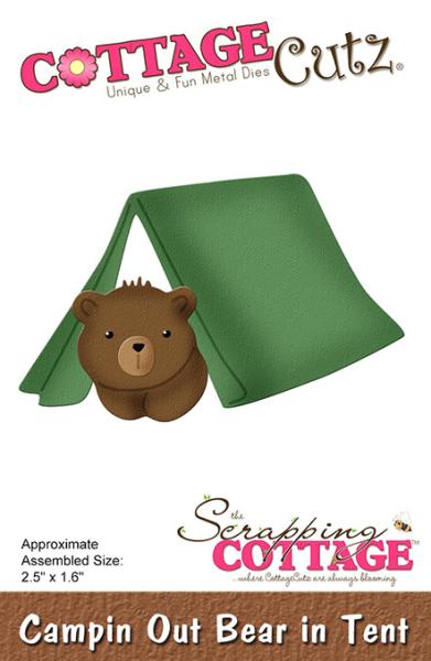 Scrapping Cottage Die - Campin Out Bear in Tent