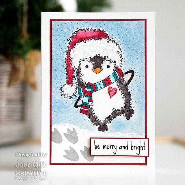 Woodware Festive Fuzzies Mini Penguin Feet   Clear Stamp - Stempel 