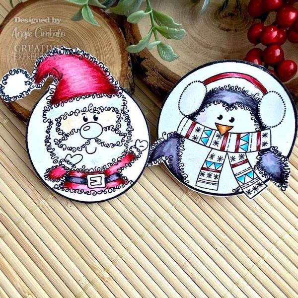 Woodware Festive Fuzzies Mini Santa   Clear Stamp - Stempel 