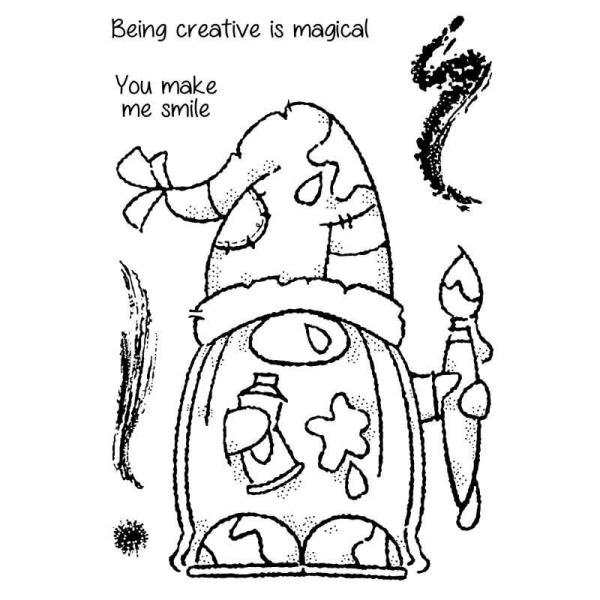 Woodware Arty Gnome   Clear Stamps - Stempel 