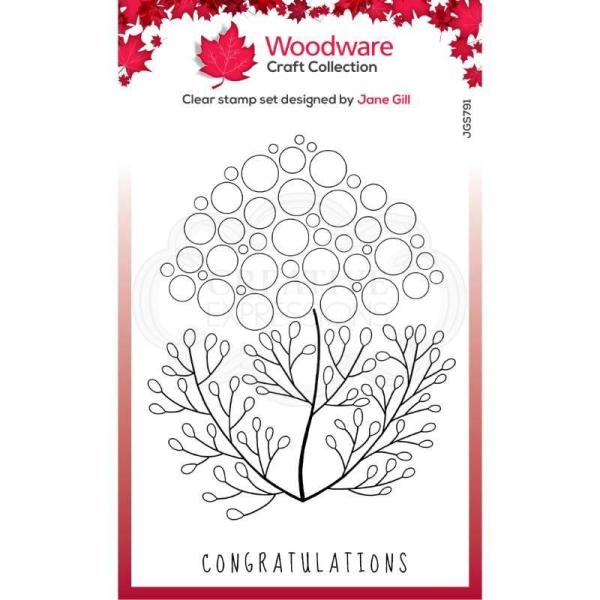 Woodware Bubble Bloom Carrie   Clear Stamps - Stempel 