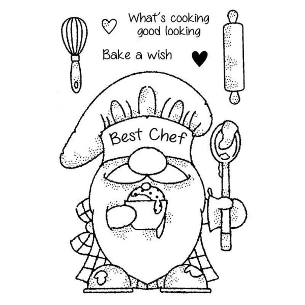 Woodware Gnome Chef   Clear Stamps - Stempel 