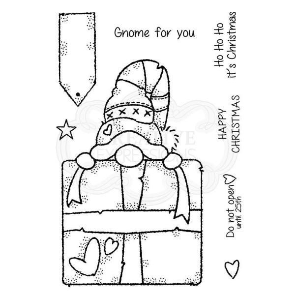 Woodware Gnome Gift   Clear Stamps - Stempel 