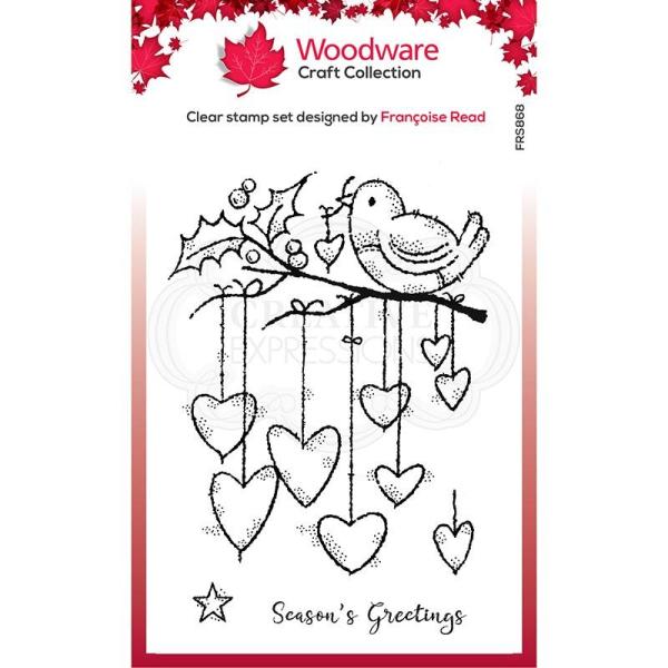 Woodware Hanging Hearts   Clear Stamps - Stempel 