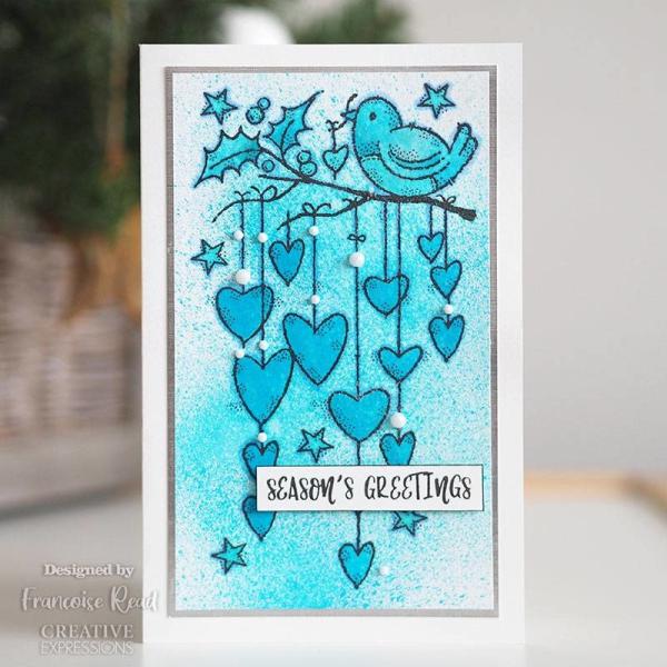 Woodware Hanging Hearts   Clear Stamps - Stempel 