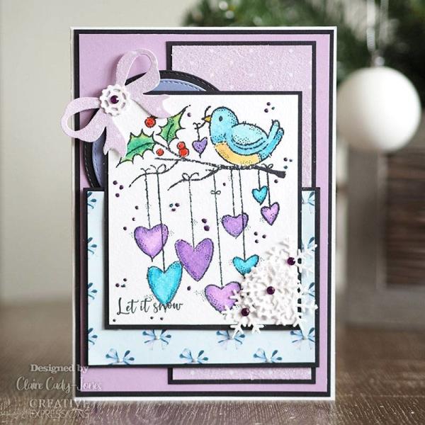 Woodware Hanging Hearts   Clear Stamps - Stempel 