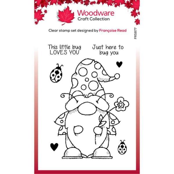 Woodware Ladybird Gnome   Clear Stamps - Stempel 