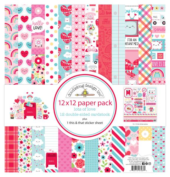 Doodlebug Design "Lots of Love " 12" Paper Pack  - Designpapier 