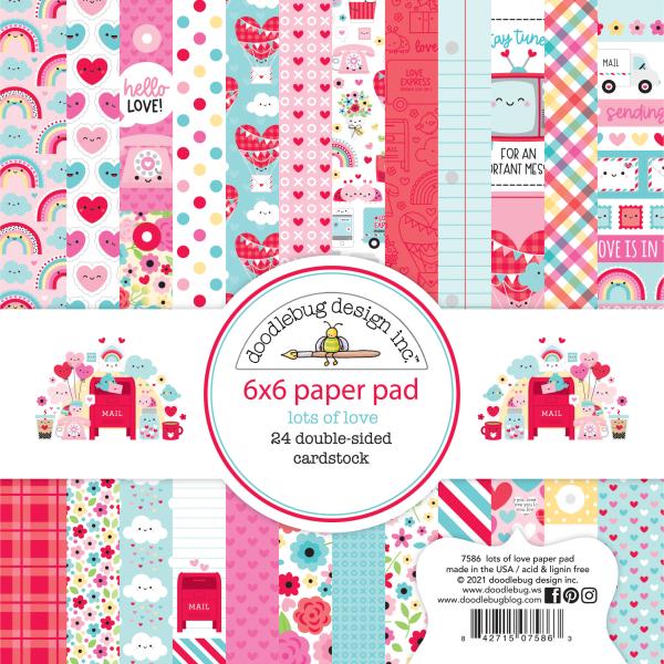 Doodlebug Design "Lots of Love" 6" Paper Pack  - Designpapier 