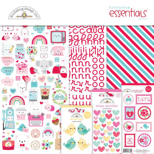 Doodlebug Design Lots of Love 12x12 Inch Essentials Kit 