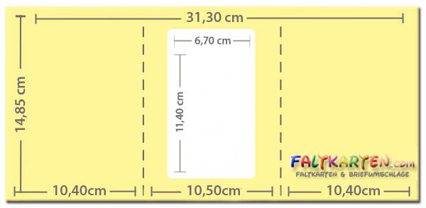 Passepartoutkarte rechteck 3-Fach DIN A6 in creme