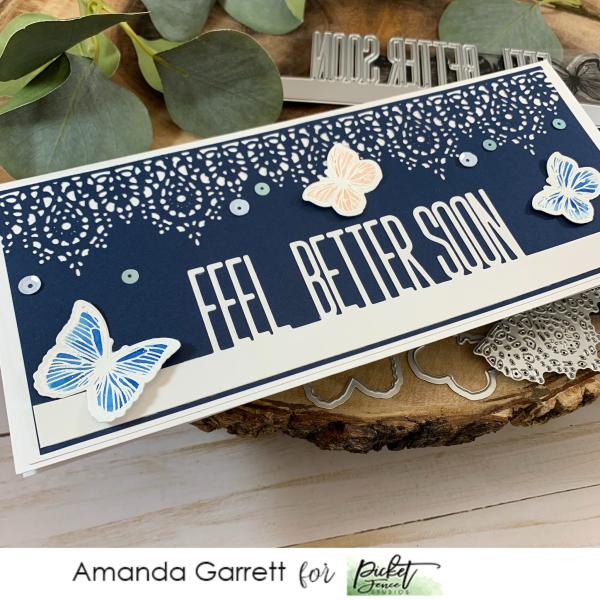 Picket Fence Studios Slim Line Feel Better Soon Word  Die (SDCS-137)