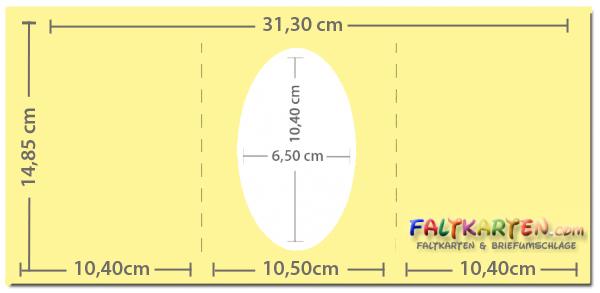 Passepartoutkarte oval 3-Fach DIN A6 in struktur apfelgrün