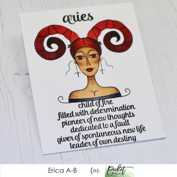 Picket Fence Studios Aries Girl Clear Stamps