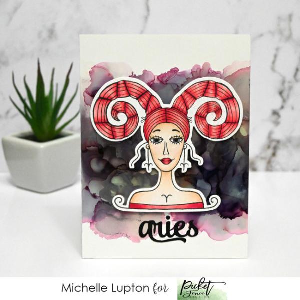 Picket Fence Studios Aries Girl Clear Stamps