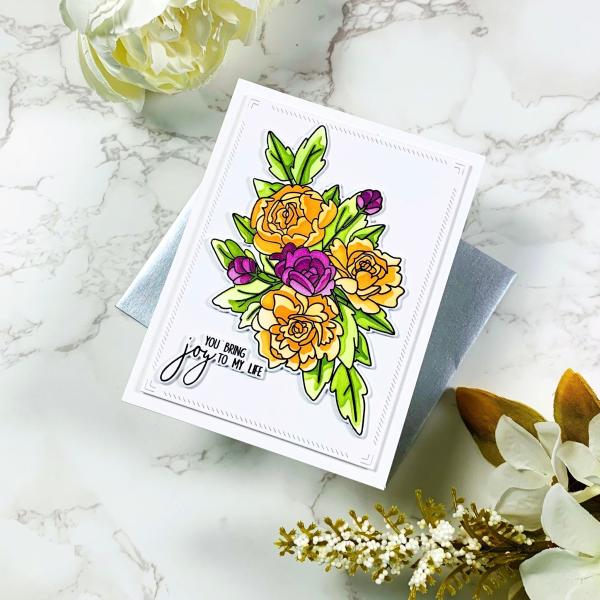 LDRS-Creative Joyful Blooms 4x6 Inch Clear Stamps