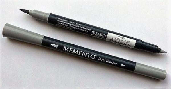 Tsukineko - Memento Ink Marker Dual Tip - London Fog   