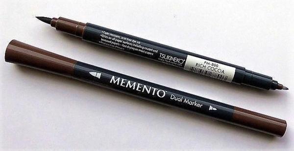 Tsukineko - Memento Ink Marker Dual Tip - Rich Cocoa   