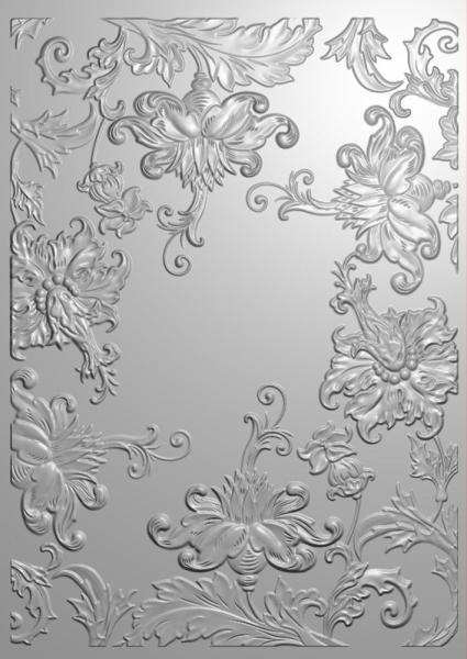 Gemini Intricate Filigree 3D Embossing Folder - Prägeschablone - Filigrane Blumen