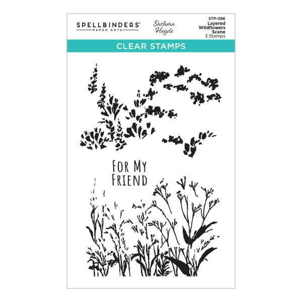 Spellbinders Stempelset "Layered Wildflowers Scene"