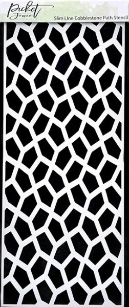 Picket Fence Studios Slim Line Cobblestone 4x10 Inch Stencil - Schablone