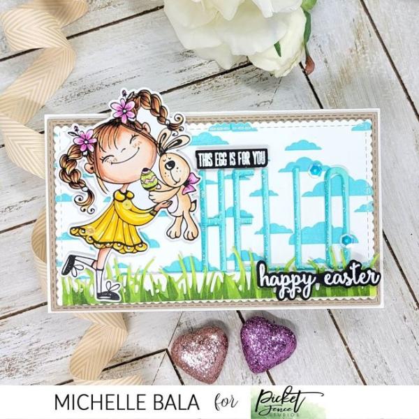 Picket Fence Studios Taller Hello Word 2x6 Inch Topper  Die (PFSD-240)