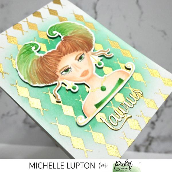 Picket Fence Studios Taurus Girl 4x6 Inch Clear Stamps