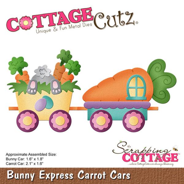 Scrapping Cottage Die - Bunny Express Carrot Cars