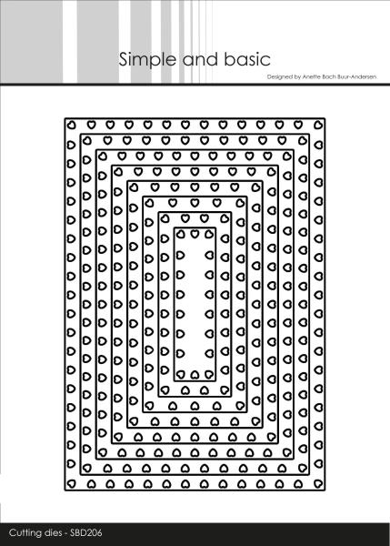 Simple and Basic "Heart Framed Rectangle Cutting " Stanze -  Die