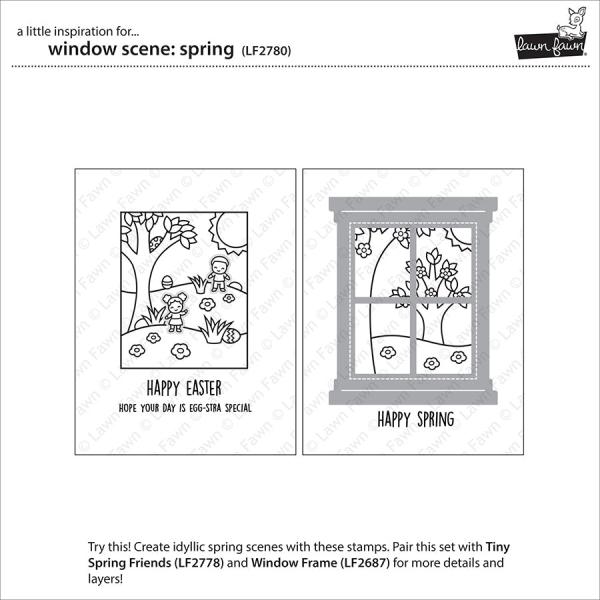 Lawn Fawn Stempelset "Window Scene: Spring" Clear Stamp