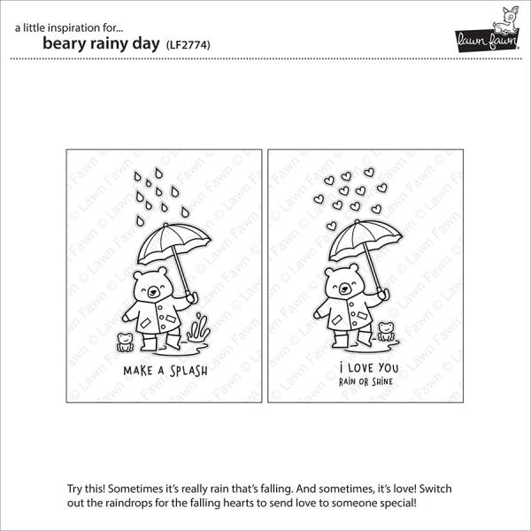 Lawn Fawn Stempelset "Beary Rainy Day" Clear Stamp