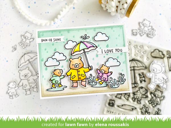 Lawn Fawn Stempelset "Beary Rainy Day" Clear Stamp