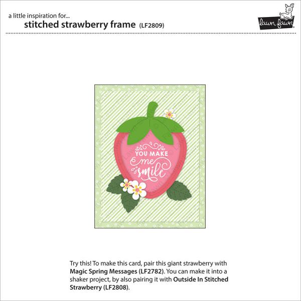 Lawn Fawn Craft Dies - Stitched Strawberry Frame