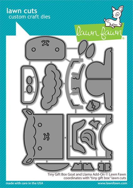 Lawn Fawn Craft Die - Tiny Gift Box Goat and Llama Add-on Die